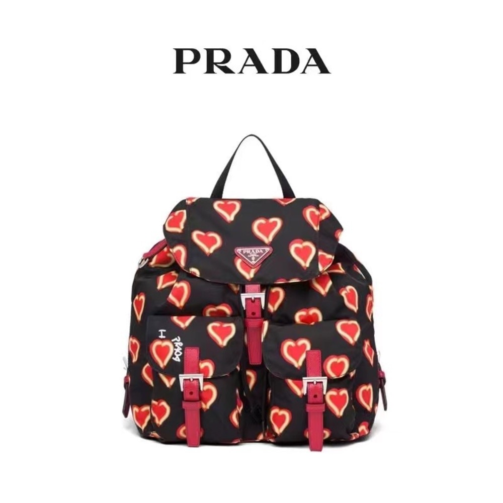 NEW PRADA BLACK Heart backpack LIMITED VALENTINES